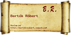 Bertók Róbert névjegykártya